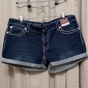 Knox Rose Dark Blue Jean Shorts